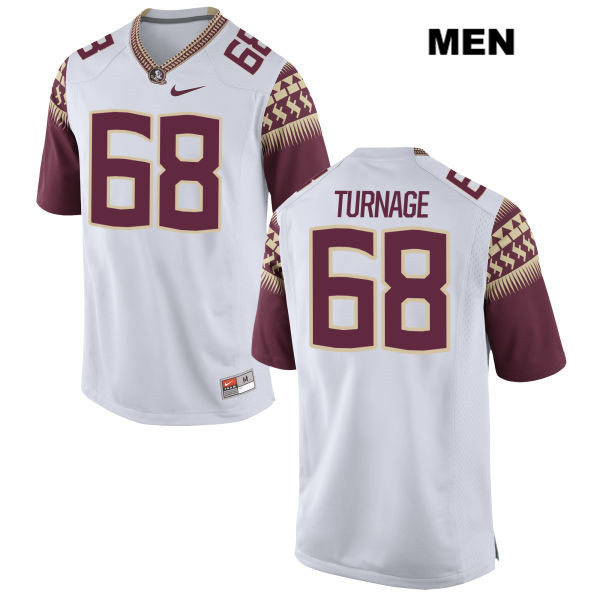 Men's NCAA Nike Florida State Seminoles #68 Greg Turnage College White Stitched Authentic Football Jersey QSG0069AO